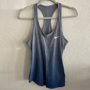 ❣️2/$25❣️ Ombré blue and grey NIKE women’s racerback tanktop | MEDIUM